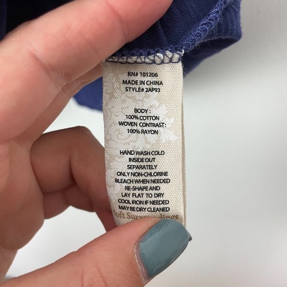 Soft Surroundings Woman's Sz S Blue Soleil Tunic Blouse w/ Back Detail - Picture 6 of 8